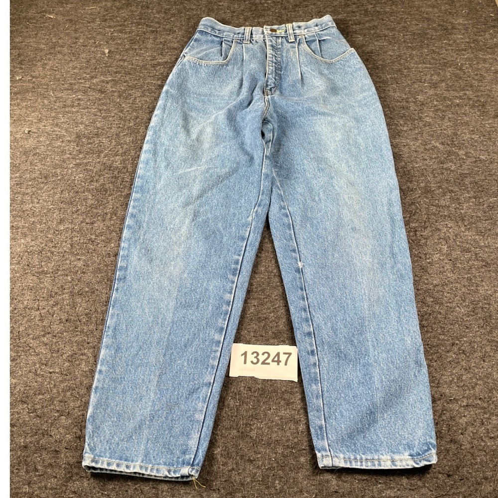 ATB Pleated Tapered Jeans Womens 7 Blue Excellent Vintage Made in USA